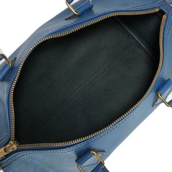 100% Authentic LOUIS VUITTON Speedy 30 Toledo Blue Epi Handbag - Picture 11 of 15